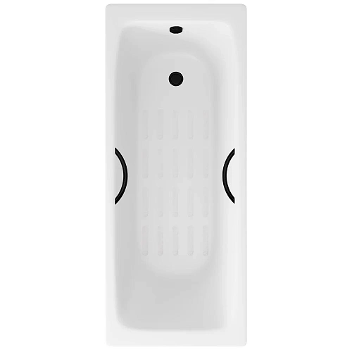 Ванна чугунная Delice Biove 170х75 DLR220509RB-AS с черными матовыми ручками и антискользящим покрытием Ванна чугунная Delice Biove 170х75 DLR220509RB-AS с черными матовыми ручками и антискользящим покрытием