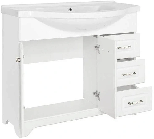 Тумба под раковину Style Line Олеандр-2 100 (3 ящ.) под раковину Эльбрус 100, Люкс белая ЛС-00000584 Тумба под раковину Style Line Олеандр-2 100 (3 ящ.) под раковину Эльбрус 100, Люкс белая ЛС-00000584