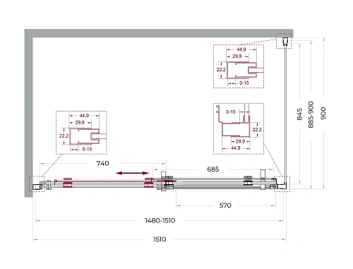 Душевой уголок BelBagno MARINO-2-AH-1-150/90-C-GM 150x90 см, профиль оружейная сталь, стекло прозрачное Душевой уголок BelBagno MARINO-2-AH-1-150/90-C-GM 150x90 см, профиль оружейная сталь, стекло прозрачное