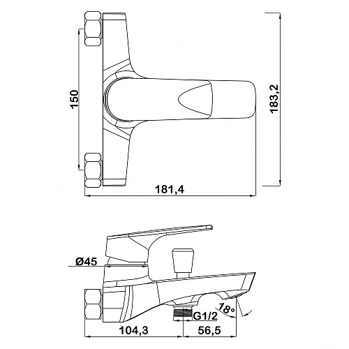 Смеситель для ванны Swedbe Venado 1630 Смеситель для ванны Swedbe Venado 1630