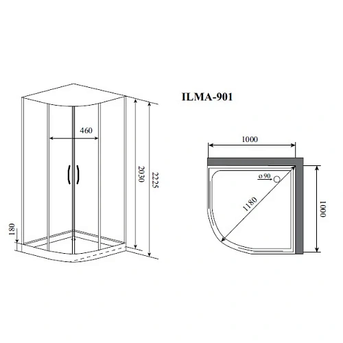 Душевая кабина Timo Premium ILMA 901 (100x100x222) Душевая кабина Timo Premium ILMA 901 (100x100x222)