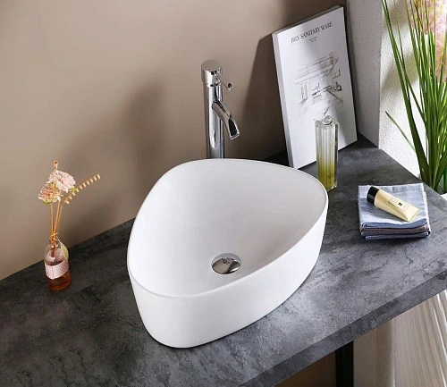 Раковина CeramaLux 9386 накладная, белый Раковина CeramaLux 9386 накладная, белый