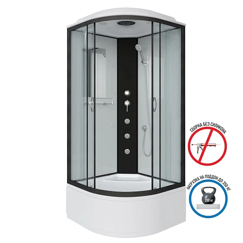 Душевая кабина Niagara Classic NG-6709-14G (1000х1000х2150) высокий поддон (45см) стекло прозрачное черные профиля 67091414G Душевая кабина Niagara Classic NG-6709-14G (1000х1000х2150) высокий поддон (45см) стекло прозрачное черные профиля 67091414G