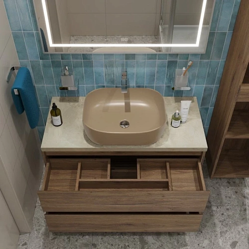Тумба со столешницей и раковиной BelBagno KRAFT 100 kraft100rt-kepmco-1302h316-set подвесная KRAFT100RT-KEPMCO-1302H316-SET Тумба со столешницей и раковиной BelBagno KRAFT 100 kraft100rt-kepmco-1302h316-set подвесная KRAFT100RT-KEPMCO-1302H316-SET