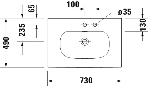 Раковина Duravit XSquare 23447300001 Раковина Duravit XSquare 23447300001