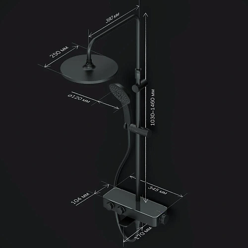 Душевая система AM.PM Inspire V2.0 F0750A522 с термостатом, верхний душ d 250 Душевая система AM.PM Inspire V2.0 F0750A522 с термостатом, верхний душ d 250