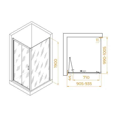 Душевой уголок RGW PA-142B (PA-21B+Z-050-5B) 900x1000 мм 060814290-14 Душевой уголок RGW PA-142B (PA-21B+Z-050-5B) 900x1000 мм 060814290-14