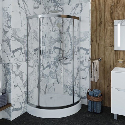 Душевой уголок AM.PM Tender W45G-315-090TM 90x90, профиль хром, стекло прозрачное, без поддона Душевой уголок AM.PM Tender W45G-315-090TM 90x90, профиль хром, стекло прозрачное, без поддона