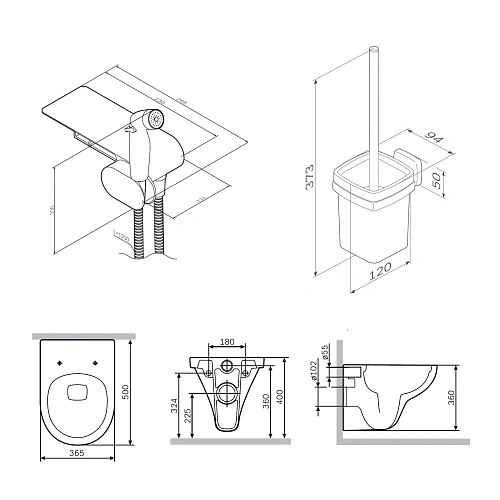 Унитаз подвесной AM.PM Gem CK90H0203W с гигиеническим душем с сиденьем Унитаз подвесной AM.PM Gem CK90H0203W с гигиеническим душем с сиденьем