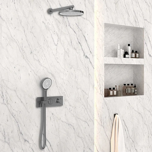 Душевая система Vincea VSFW-422T2GM встраиваемая, термостатический, 2 режима, вороненая сталь Душевая система Vincea VSFW-422T2GM встраиваемая, термостатический, 2 режима, вороненая сталь