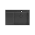 Кухонная мойка Lemark KEZADRA 780P из нержавеющей стали, с крылом (чаша справа), черный матовый 9932156 Кухонная мойка Lemark KEZADRA 780P из нержавеющей стали, с крылом (чаша справа), черный матовый 9932156
