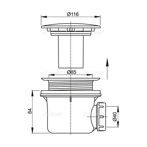 Сифон для поддона Alcaplast A49B, белый Сифон для поддона Alcaplast A49B, белый