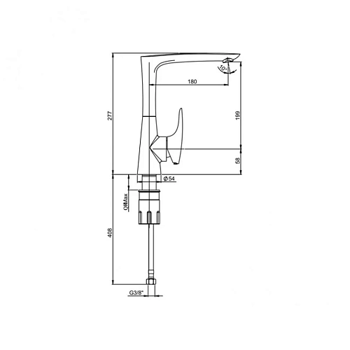 Смеситель для раковины Paini Cox 78CR211LBL с длинным изливом Смеситель для раковины Paini Cox 78CR211LBL с длинным изливом