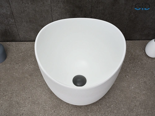 Раковина Gid N9303wg 51221 накладная белый матовый / белый графит 36x36x32 Раковина Gid N9303wg 51221 накладная белый матовый / белый графит 36x36x32