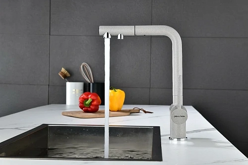 Смеситель для кухни Paulmark SERPENTINE серый Se213222-GR Смеситель для кухни Paulmark SERPENTINE серый Se213222-GR
