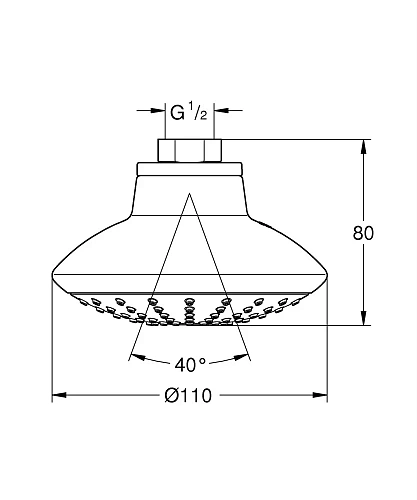 Верхний душ GROHE Euphoria 110 Mono, расход 7,6 л/мин, хром (27810001) Верхний душ GROHE Euphoria 110 Mono, расход 7,6 л/мин, хром (27810001)