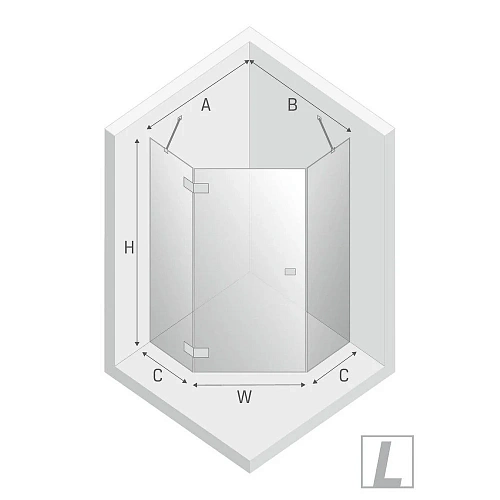 Душевой уголок NEW TRENDY EVENTA L 90x90x200 EXK-0289 хром Душевой уголок NEW TRENDY EVENTA L 90x90x200 EXK-0289 хром