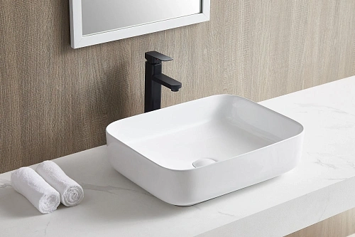 Раковина Sintesi SIN-LVB-APP-409 накладная белая 500х400х130, без отверстия под смеситель Раковина Sintesi SIN-LVB-APP-409 накладная белая 500х400х130, без отверстия под смеситель