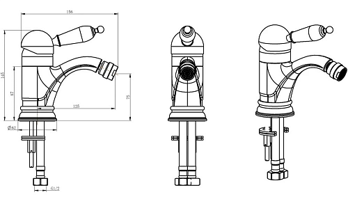 Смеситель для биде Boheme MEDICI 306-SW Ripresa с прозрачным Swarovski Смеситель для биде Boheme MEDICI 306-SW Ripresa с прозрачным Swarovski