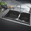 Кухонная мойка GROHE K700 с 2 чашами, 900 x 500 мм, черный гранит (31658AP0) Кухонная мойка GROHE K700 с 2 чашами, 900 x 500 мм, черный гранит (31658AP0)