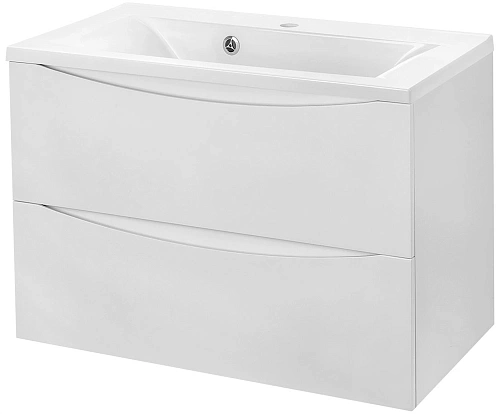 Тумба под раковину Vincea Mia 750 подвесная, 2 выкатных ящика soft close, G.White VMC-2MA750GW Тумба под раковину Vincea Mia 750 подвесная, 2 выкатных ящика soft close, G.White VMC-2MA750GW