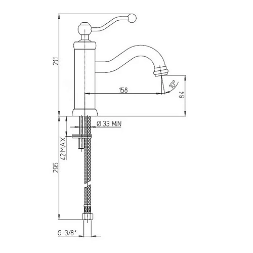 Смеситель для раковины Paini Duomo 88F3205 без донного клапана, старая бронза Смеситель для раковины Paini Duomo 88F3205 без донного клапана, старая бронза