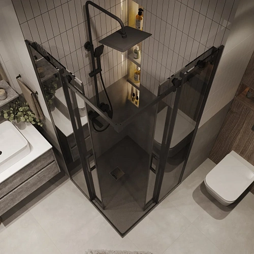 Душевой уголок GROSSMAN Classic 300.K33.04.8080.21.10 (80x80x195) квадрат,раздвижн,черн.мат, стекло тонированное Душевой уголок GROSSMAN Classic 300.K33.04.8080.21.10 (80x80x195) квадрат,раздвижн,черн.мат, стекло тонированное