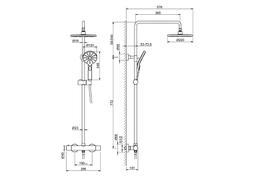Душевая система Aquatek Европа AQ2343BGM черный хром шлифованный Душевая система Aquatek Европа AQ2343BGM черный хром шлифованный