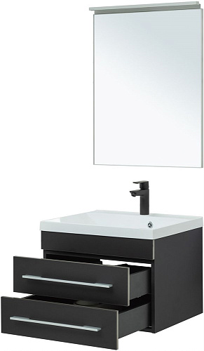 Тумба под раковину Aquanet Верона 58 New черный матовый 00272428 Тумба под раковину Aquanet Верона 58 New черный матовый 00272428