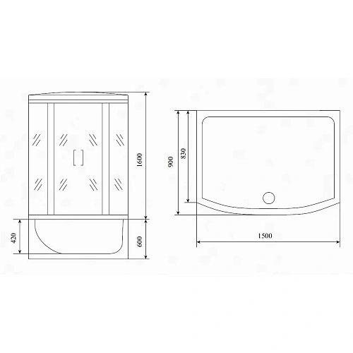 Душевая кабина Timo Lux T-7750 150x88x220 Душевая кабина Timo Lux T-7750 150x88x220