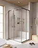 Душевой уголок CEZARES RELAX-304-AH-2-120/90-C-GM 120x90см стекло прозрачное, профиль оружейная сталь