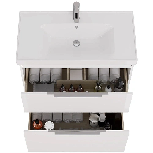 Тумба под раковину DREJA PRIME, 90 см, подвесная/напольная, 2 ящика, белый глянец 99.9302 Тумба под раковину DREJA PRIME, 90 см, подвесная/напольная, 2 ящика, белый глянец 99.9302