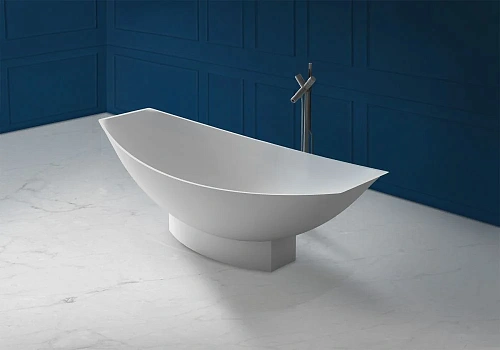 Ванна отдельностоящая ABBER AS9610 180x80 универсальная, белая матовая, искусственный камень Ванна отдельностоящая ABBER AS9610 180x80 универсальная, белая матовая, искусственный камень