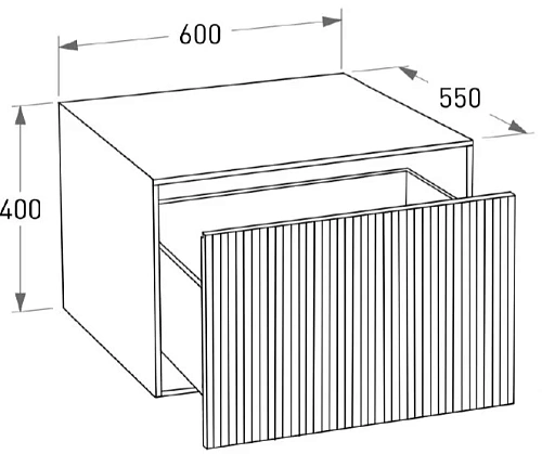 Тумба под раковину Salini Armonia 600x400 27A.1.600.400.12.0 без выреза под сифон, подвесная Тумба под раковину Salini Armonia 600x400 27A.1.600.400.12.0 без выреза под сифон, подвесная