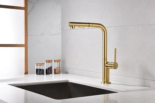 Смеситель для кухни Paulmark Neo брашированное золото Ne214419-BG Смеситель для кухни Paulmark Neo брашированное золото Ne214419-BG