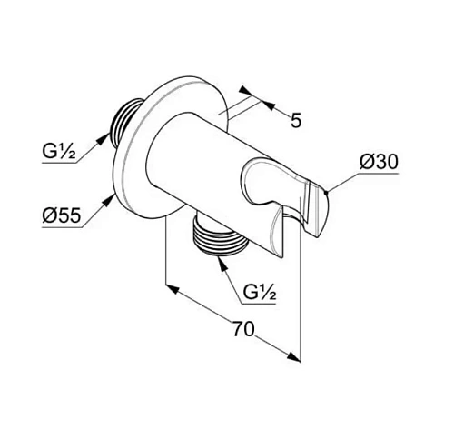 Шланговое подключение Kludi A QA 6556739-00 с держателем для душа черный матовый Шланговое подключение Kludi A QA 6556739-00 с держателем для душа черный матовый