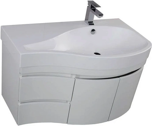 Тумба под раковину Aquanet Сопрано 95 R белый (2 дверцы 2 ящика) 00169633 Тумба под раковину Aquanet Сопрано 95 R белый (2 дверцы 2 ящика) 00169633