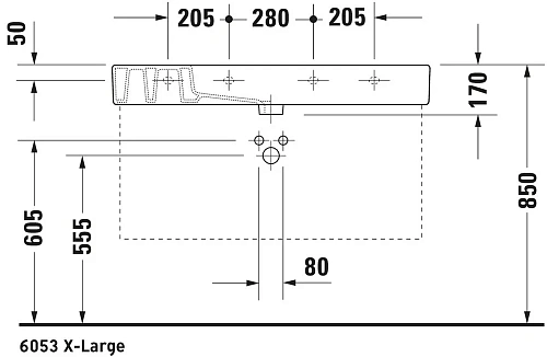 Раковина Duravit Vero 0329100000 105 см Раковина Duravit Vero 0329100000 105 см
