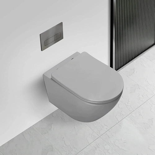 Унитаз подвесной Vincea Globo VT1-14TMG Tornado, серый матовый, ультратонкое soft-close сиденье Унитаз подвесной Vincea Globo VT1-14TMG Tornado, серый матовый, ультратонкое soft-close сиденье