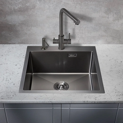 Кухонная мойка Milacio Denia 51 Steel (MC.77489) сталь воронёная Кухонная мойка Milacio Denia 51 Steel (MC.77489) сталь воронёная