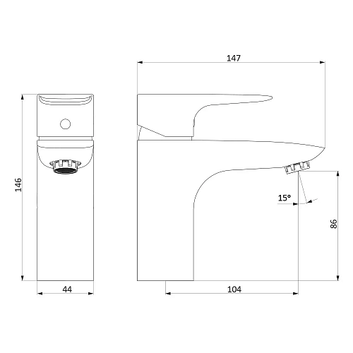 Смеситель для раковины Damixa Origin Evo 2 780210000 Смеситель для раковины Damixa Origin Evo 2 780210000