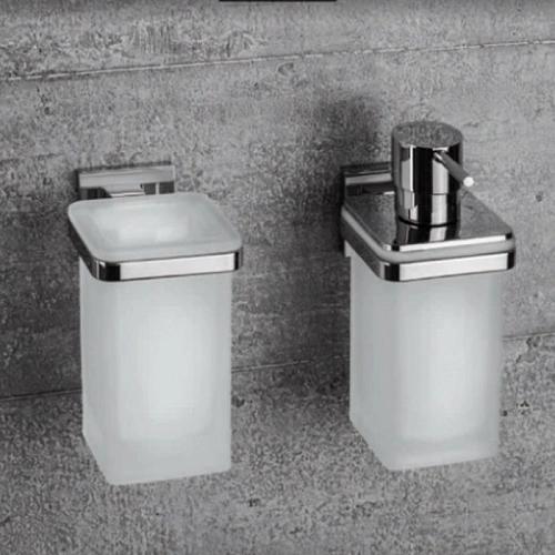 Стакан Colombo Basic Q B3702.CR-VAN подвесной, хром/матовое стекло Стакан Colombo Basic Q B3702.CR-VAN подвесной, хром/матовое стекло