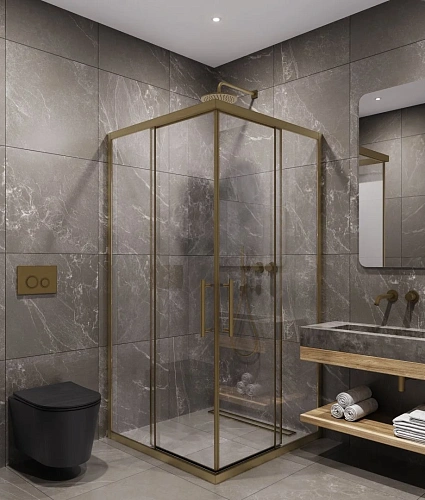 Душевой уголок Timo (T38) TKSS-90/17C-8 900x900x2000, профиль мат золото, стекло прозрачное 8 мм Душевой уголок Timo (T38) TKSS-90/17C-8 900x900x2000, профиль мат золото, стекло прозрачное 8 мм