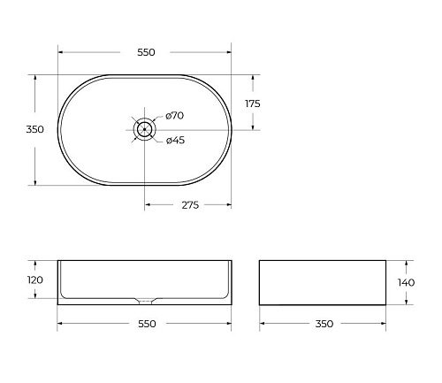 Раковина BelBagno BB1048 550x350 белый Раковина BelBagno BB1048 550x350 белый