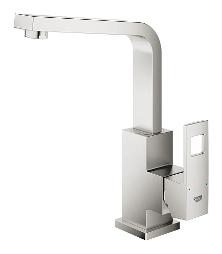 Смеситель для раковины GROHE Eurocube с высоким изливом, суперсталь (23135DC0) Смеситель для раковины GROHE Eurocube с высоким изливом, суперсталь (23135DC0)