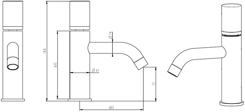 Смеситель для раковины Boheme STICK GOLD DIAMOND CHROME 121-GCR Смеситель для раковины Boheme STICK GOLD DIAMOND CHROME 121-GCR