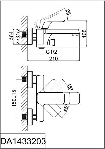 Смеситель для ванны D&K Berlin Freie DA1433201 Смеситель для ванны D&K Berlin Freie DA1433201