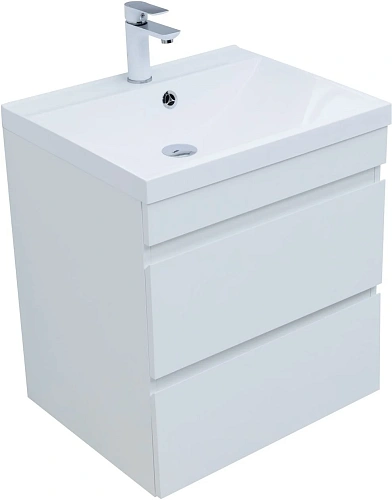 Тумба под раковину Aquanet Нота New 60 белый глянец 00335417 подвесная Тумба под раковину Aquanet Нота New 60 белый глянец 00335417 подвесная