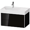 Тумба под раковину Duravit XSquare XS416804040 подвесная 78 см черный глянцевый