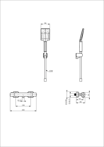 Смеситель для душа Wonzon & Woghand с термостатом, белый матовый (WW-B2062-A-MW) Смеситель для душа Wonzon & Woghand с термостатом, белый матовый (WW-B2062-A-MW)